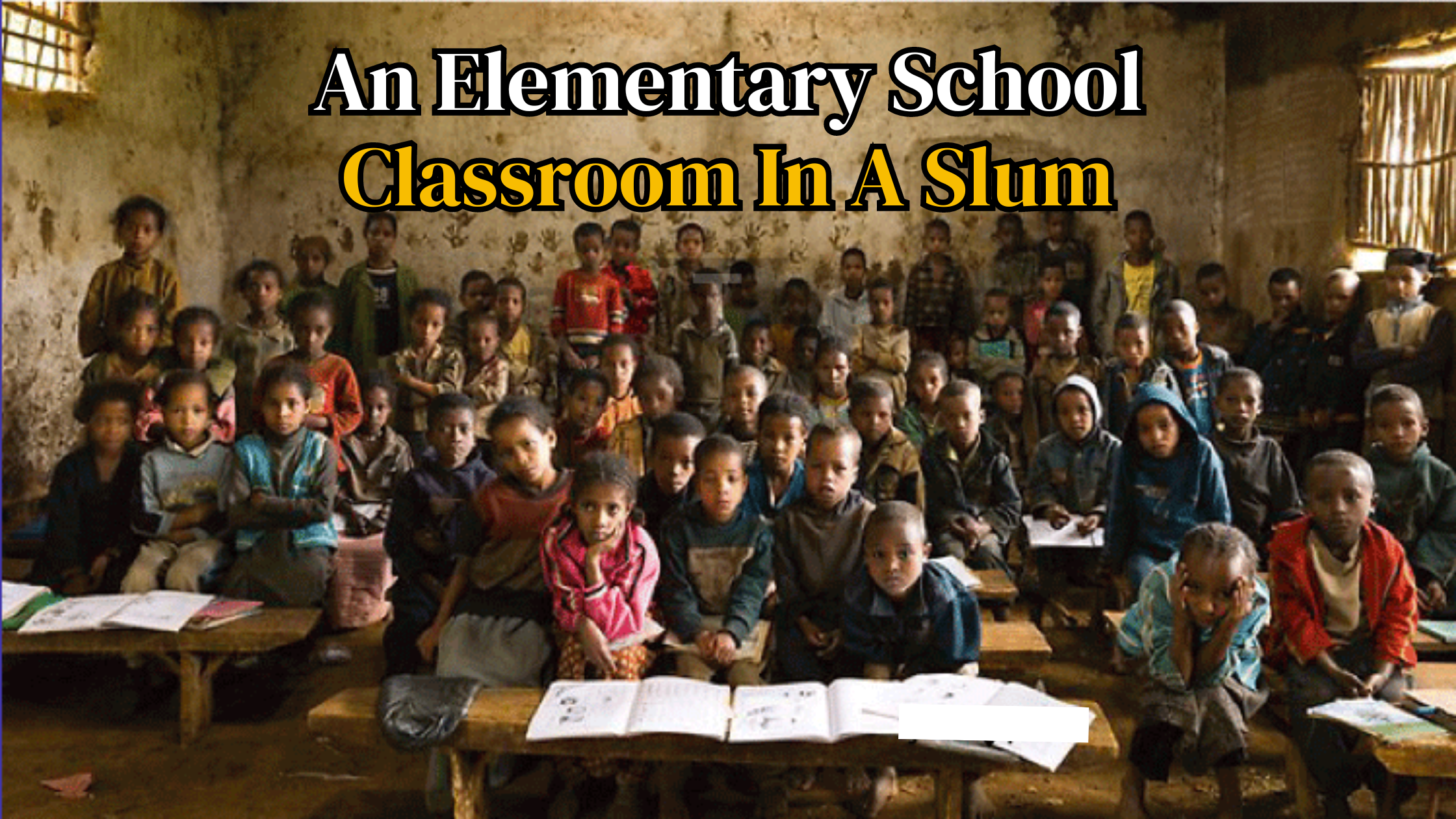 An Elementary School Classroom In A Slum